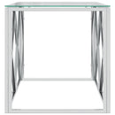 vidaXL üveg és rozsdamentes acél dohányzóasztal 110x45x45 cm