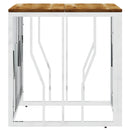 vidaXL ezüstszínű rozsdamentes acél és tömör akácfa dohányzóasztal