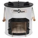 vidaXL ezüstszínű acél fatüzelésű kempingtűzhely 45 x 25 x 26 cm