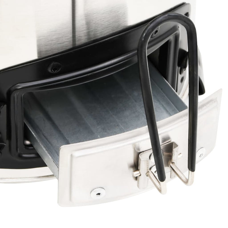 vidaXL ezüst acél fatüzelésű tűzhely USB-s légfúvóval 35,5x26x28 cm