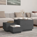 vidaXL 3 db szürke tömör fenyőfa tárolódoboz fedéllel