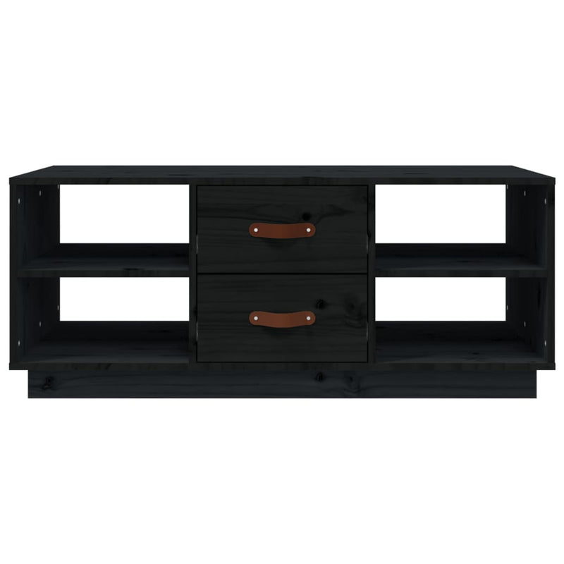 vidaXL fekete tömör fenyőfa dohányzóasztal 100 x 50 x 41 cm