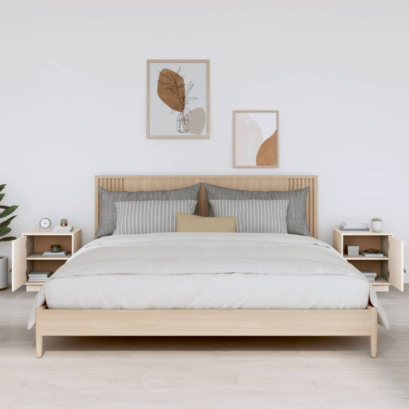 vidaXL 2 db fehér tömör fenyőfa éjjeliszekrény 40 x 34 x 45 cm