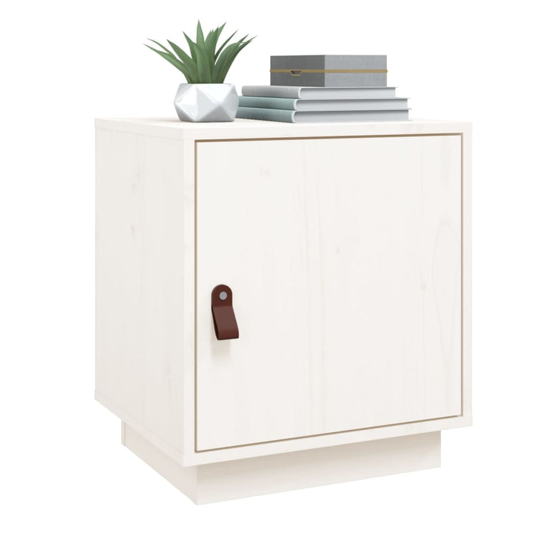 vidaXL 2 db fehér tömör fenyőfa éjjeliszekrény 40 x 34 x 45 cm