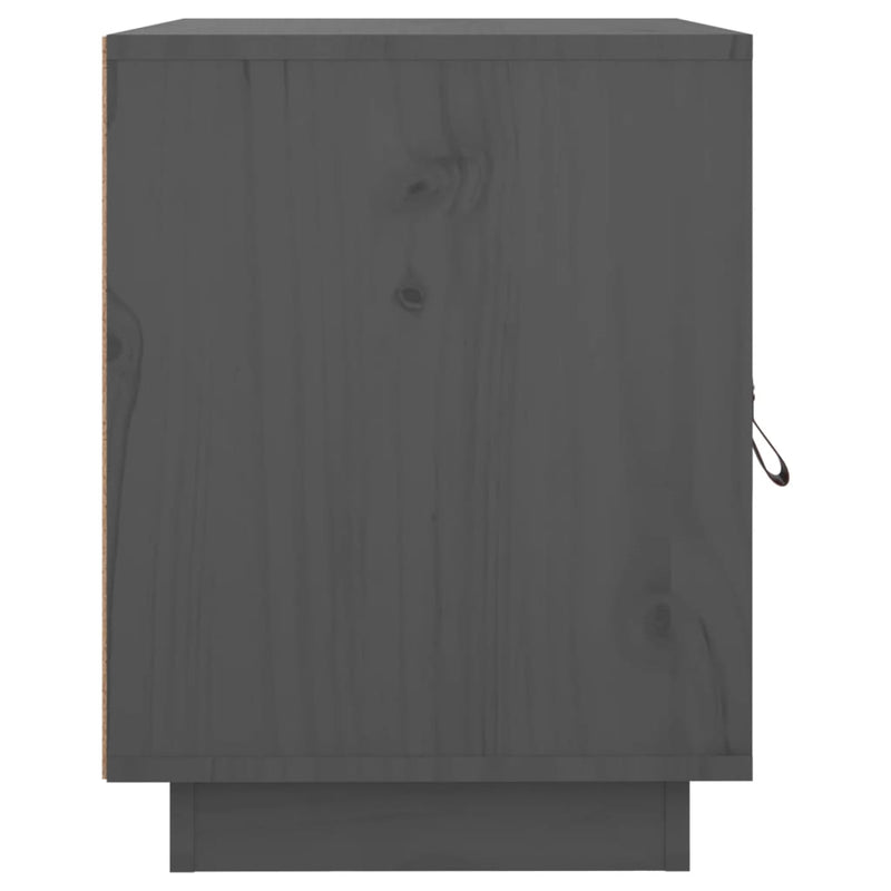 vidaXL 2 db szürke tömör fenyőfa éjjeliszekrény 40 x 34 x 45 cm