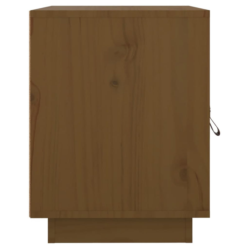 vidaXL 2 db mézbarna tömör fenyőfa éjjeliszekrény 40 x 34 x 45 cm
