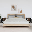 vidaXL 2 db fekete tömör fenyőfa éjjeliszekrény 40 x 34 x 45 cm