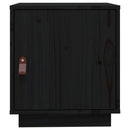 vidaXL 2 db fekete tömör fenyőfa éjjeliszekrény 40 x 34 x 45 cm