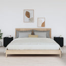 vidaXL 2 db fekete tömör fenyőfa éjjeliszekrény 40 x 34 x 45 cm