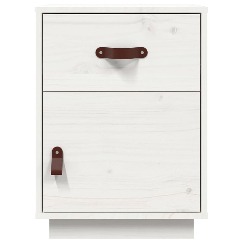 vidaXL 2 db fehér tömör fenyőfa éjjeliszekrény 40 x 34 x 55 cm
