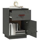 vidaXL szürke tömör fenyőfa éjjeliszekrény 40 x 34 x 55 cm