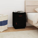 vidaXL fekete tömör fenyőfa éjjeliszekrény 40 x 34 x 55 cm