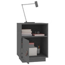 vidaXL 2 db szürke tömör fenyőfa éjjeliszekrény 40 x 34 x 55 cm