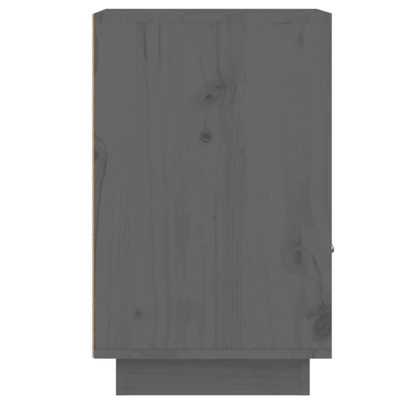vidaXL 2 db szürke tömör fenyőfa éjjeliszekrény 40 x 34 x 55 cm