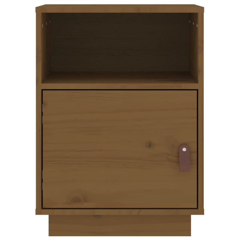 vidaXL 2 db mézbarna tömör fenyőfa éjjeliszekrény 40 x 34 x 55 cm