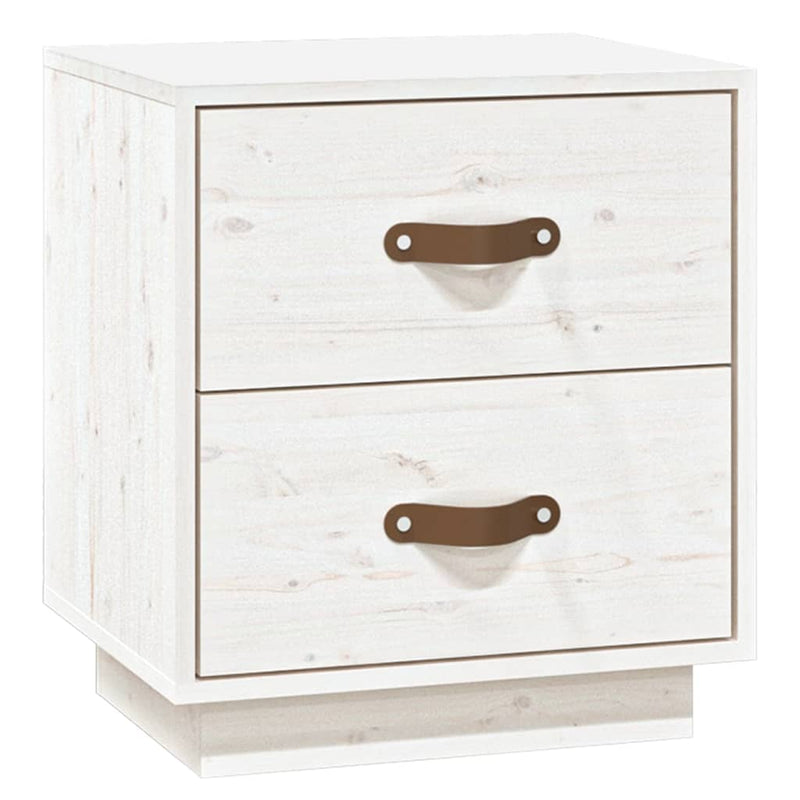 vidaXL 2 db fehér tömör fenyőfa éjjeliszekrény 40 x 34 x 45 cm
