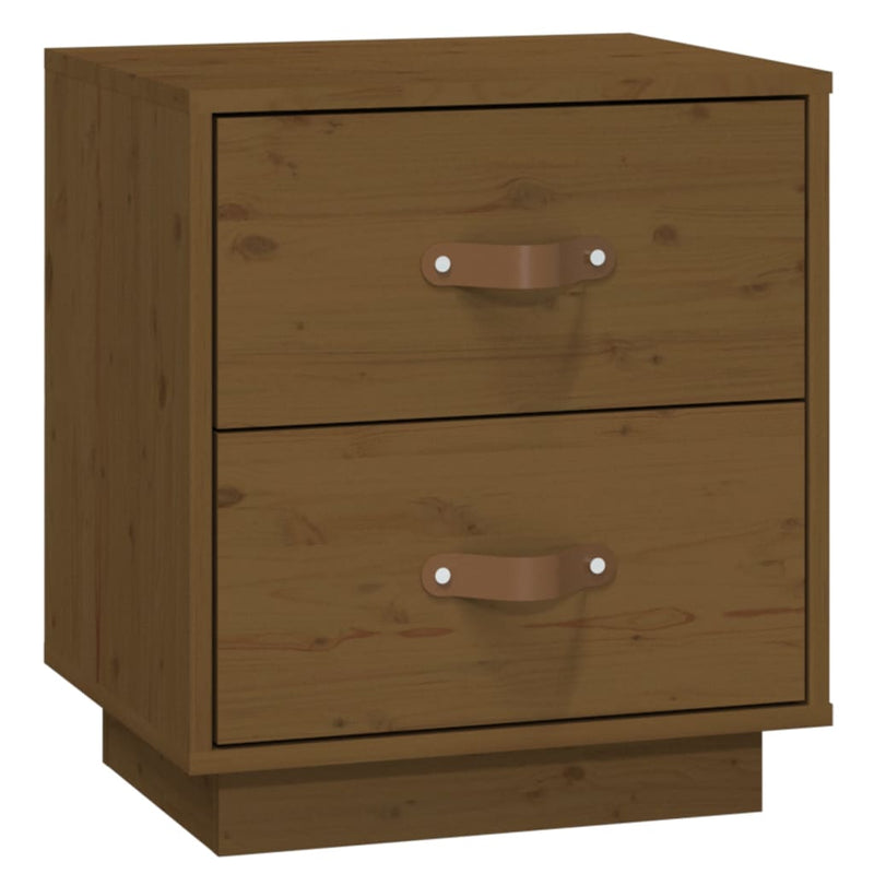 vidaXL 2 db mézbarna tömör fenyőfa éjjeliszekrény 40 x 34 x 45 cm