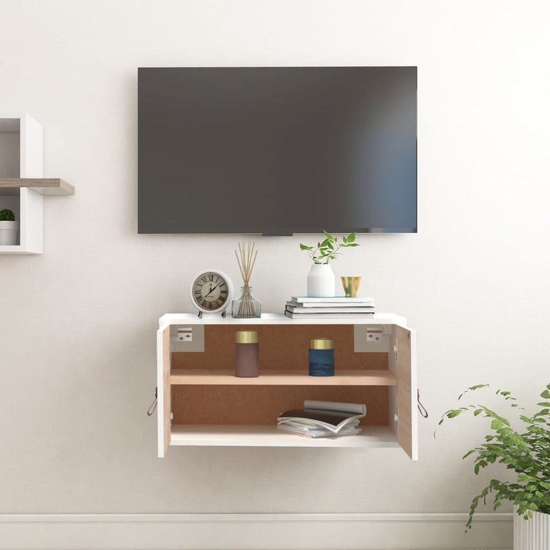 vidaXL fehér tömör fenyőfa faliszekrény 60 x 30 x 30 cm