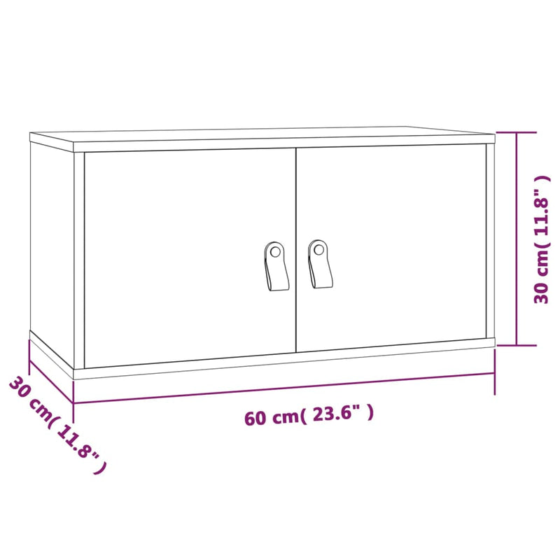 vidaXL fehér tömör fenyőfa faliszekrény 60 x 30 x 30 cm