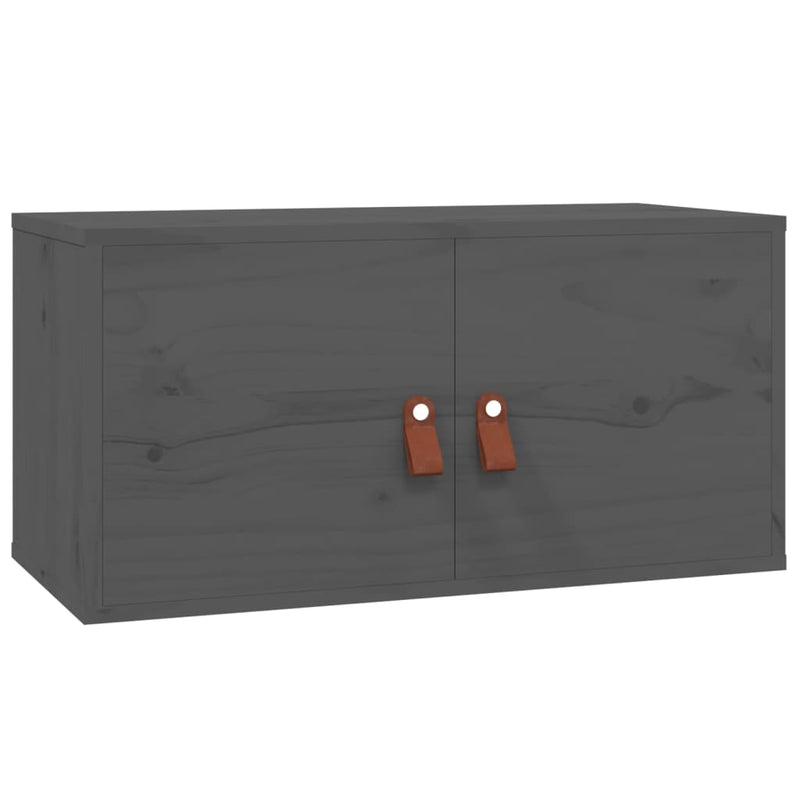 vidaXL 2 db szürke tömör fenyőfa faliszekrény 60 x 30 x 30 cm