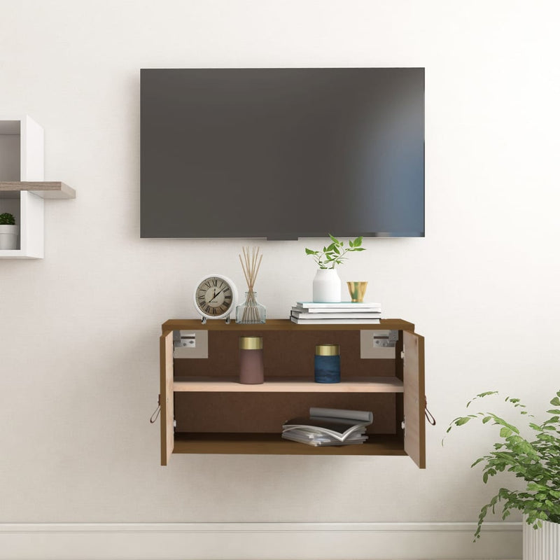 vidaXL mézbarna tömör fenyőfa faliszekrény 60 x 30 x 30 cm