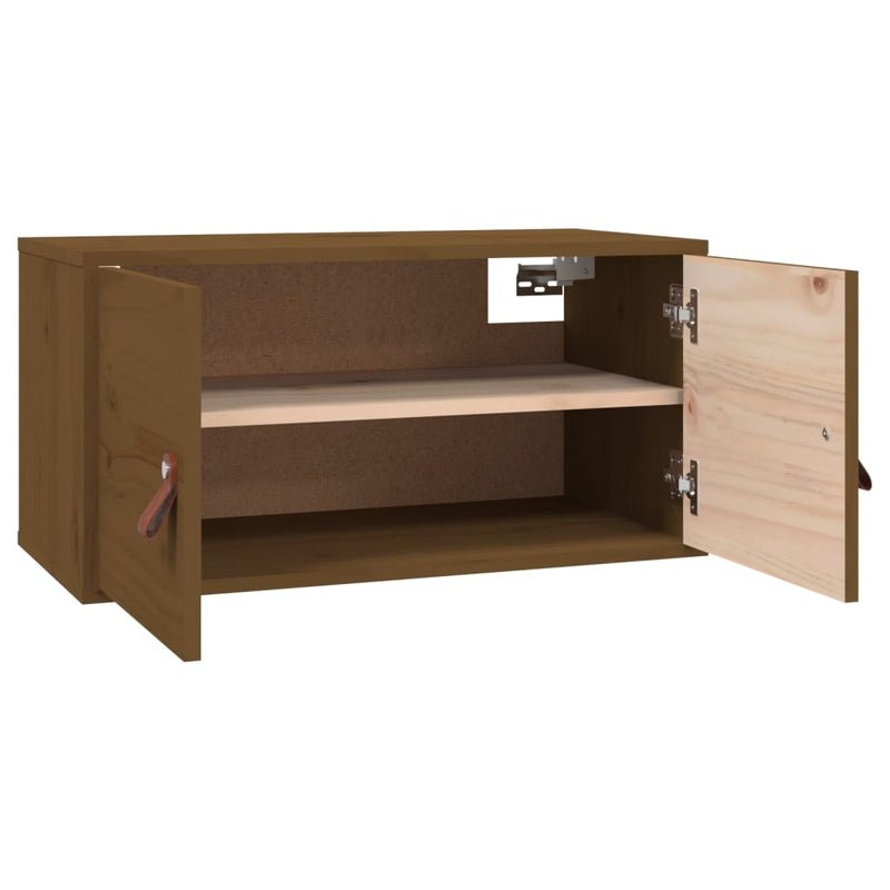 vidaXL 2 db mézbarna tömör fenyőfa faliszekrény 60 x 30 x 30 cm