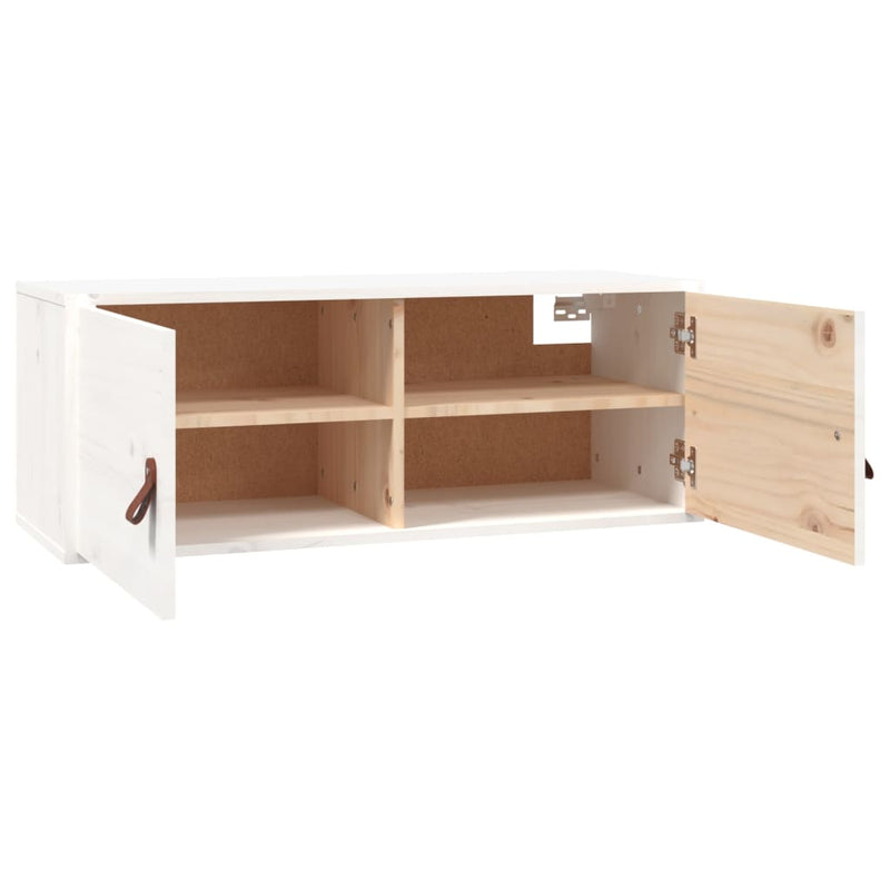 vidaXL fehér tömör fenyőfa faliszekrény 80 x 30 x 30 cm