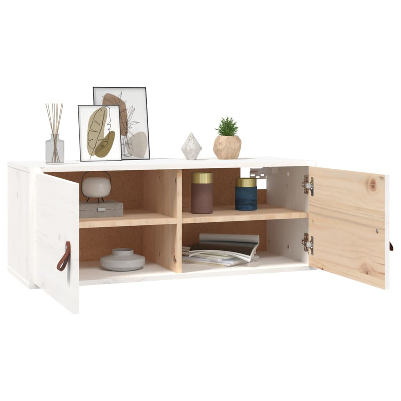 vidaXL fehér tömör fenyőfa faliszekrény 80 x 30 x 30 cm