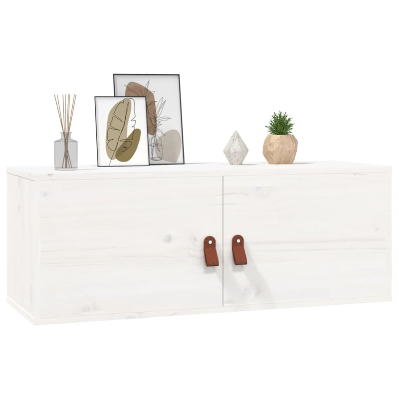 vidaXL fehér tömör fenyőfa faliszekrény 80 x 30 x 30 cm