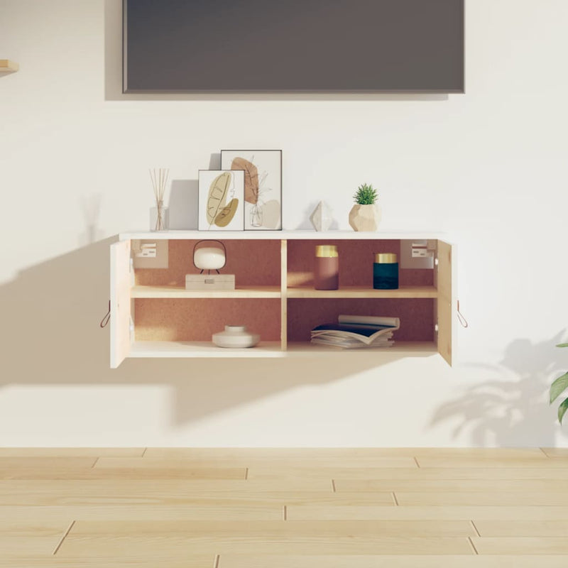 vidaXL fehér tömör fenyőfa faliszekrény 80 x 30 x 30 cm