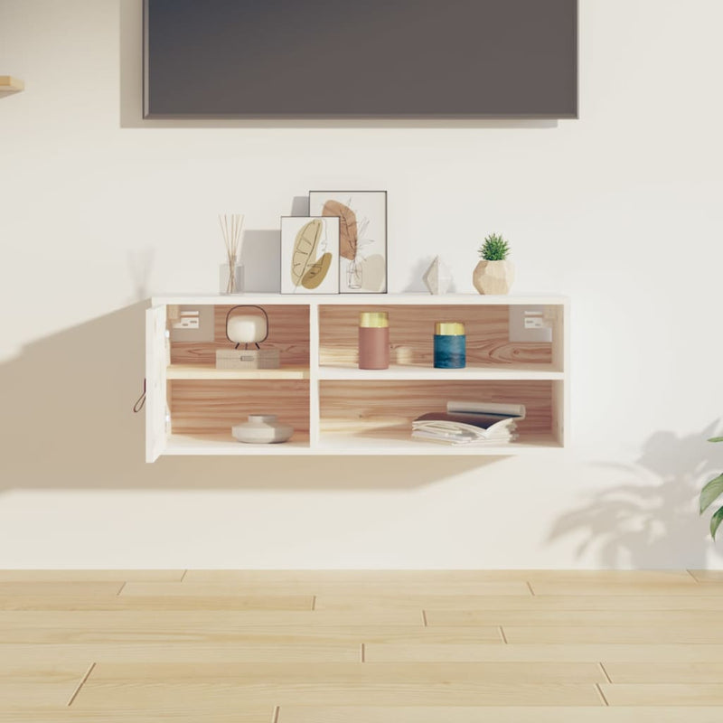 vidaXL fehér tömör fenyőfa faliszekrény 80 x 30 x 30 cm