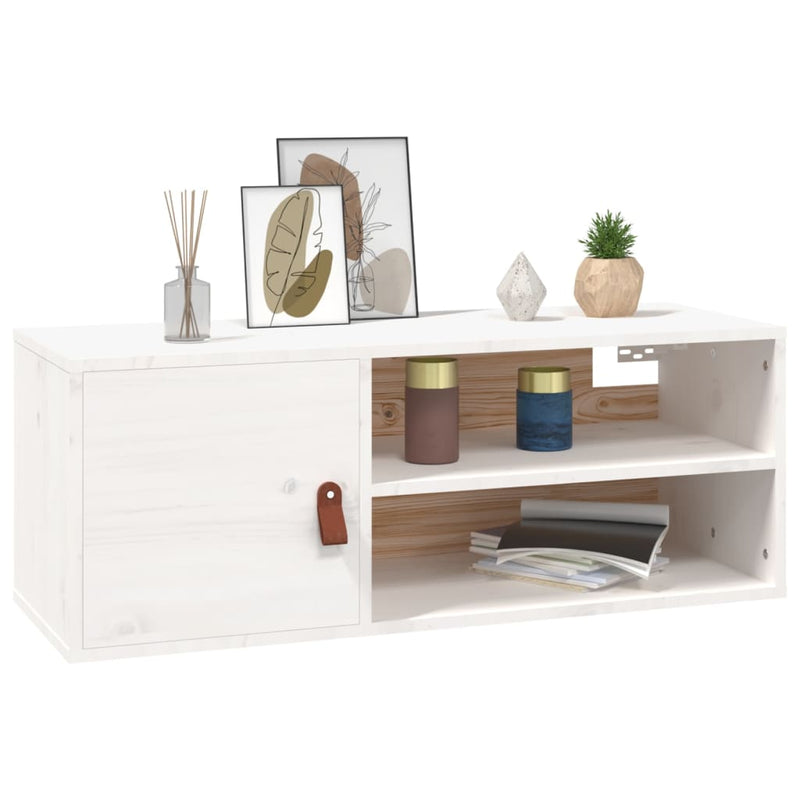 vidaXL fehér tömör fenyőfa faliszekrény 80 x 30 x 30 cm