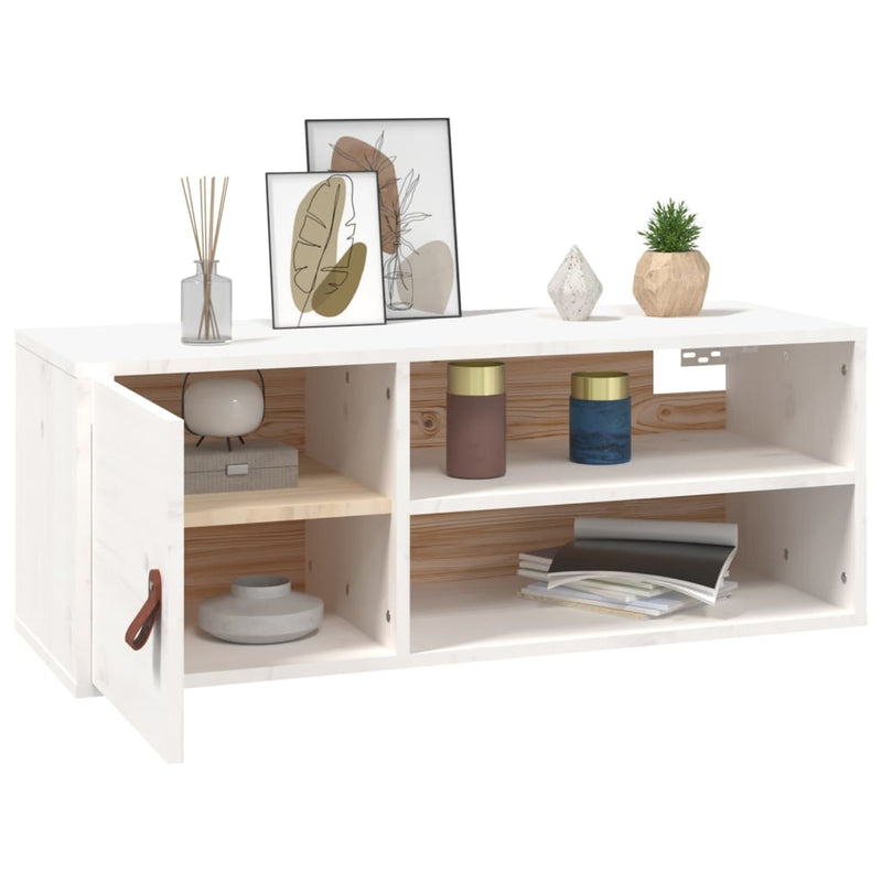 vidaXL fehér tömör fenyőfa faliszekrény 80 x 30 x 30 cm