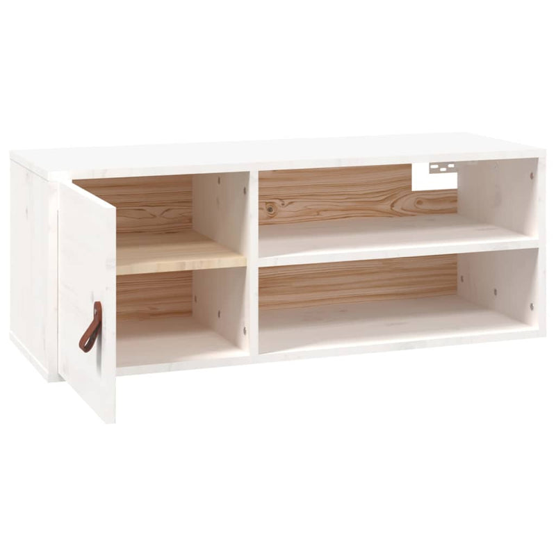 vidaXL fehér tömör fenyőfa faliszekrény 80 x 30 x 30 cm