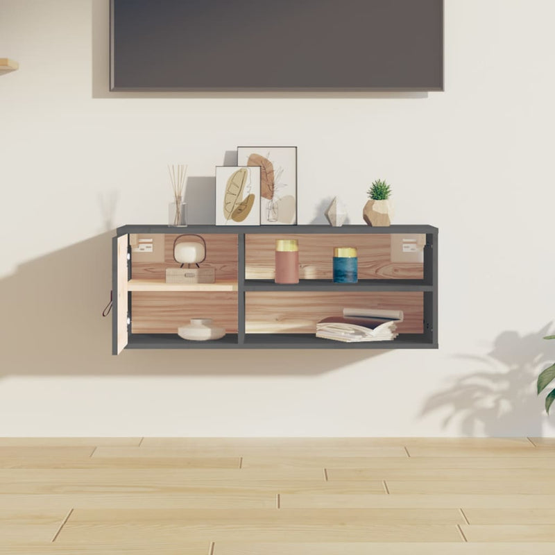 vidaXL szürke tömör fenyőfa faliszekrény 80 x 30 x 30 cm