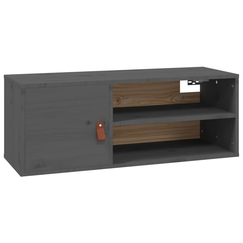 vidaXL 2 db szürke tömör fenyőfa faliszekrény 80 x 30 x 30 cm