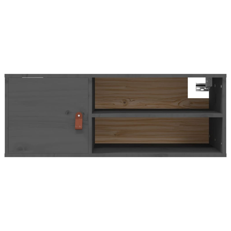 vidaXL 2 db szürke tömör fenyőfa faliszekrény 80 x 30 x 30 cm