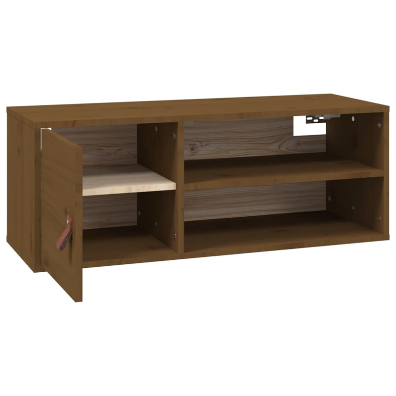 vidaXL mézbarna tömör fenyőfa faliszekrény 80 x 30 x 30 cm