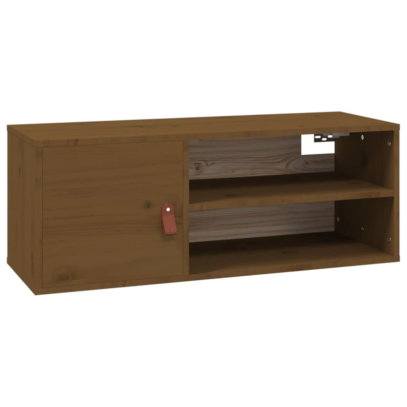 vidaXL 2 db mézbarna tömör fenyőfa faliszekrény 80 x 30 x 30 cm