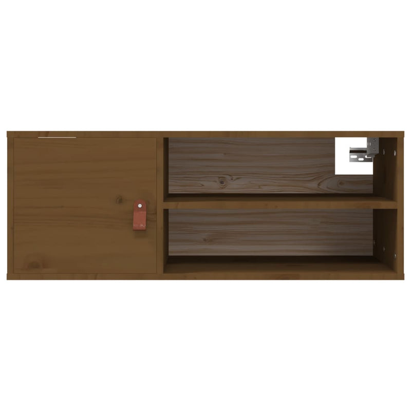 vidaXL 2 db mézbarna tömör fenyőfa faliszekrény 80 x 30 x 30 cm