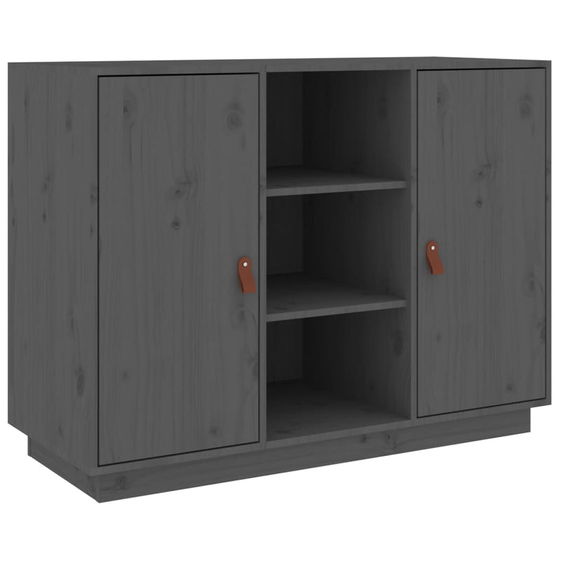 vidaXL szürke tömör fenyőfa tálalószekrény 100 x 40 x 75 cm