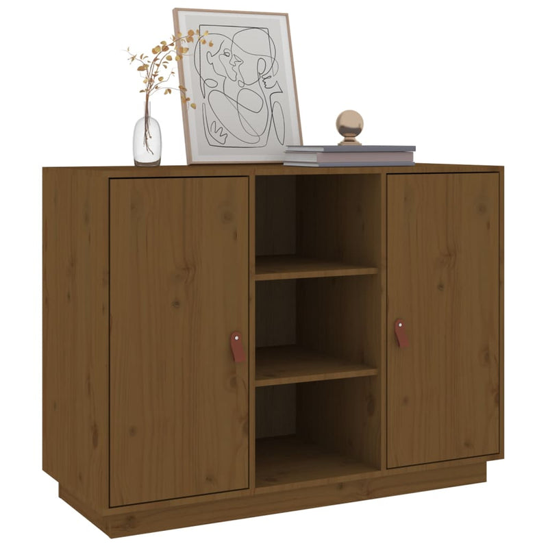 vidaXL mézbarna tömör fenyőfa tálalószekrény 100 x 40 x 75 cm