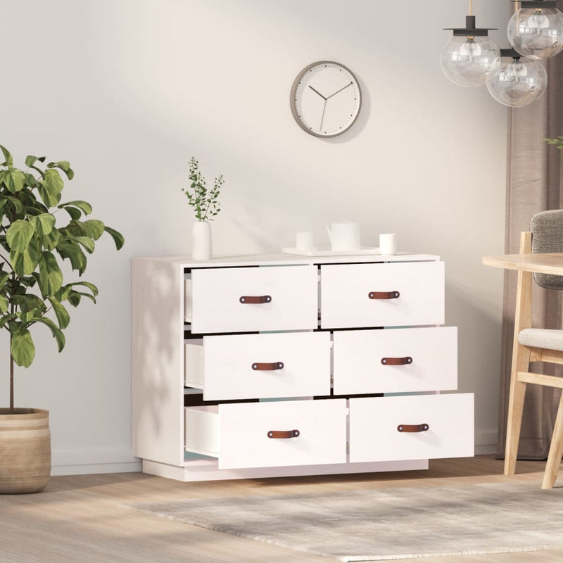 vidaXL fehér tömör fenyőfa tálalószekrény 100 x 40 x 75 cm