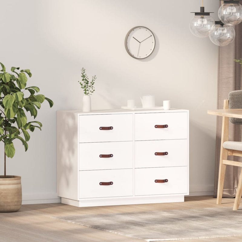 vidaXL fehér tömör fenyőfa tálalószekrény 100 x 40 x 75 cm