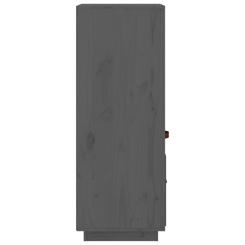 vidaXL szürke tömör fenyőfa magasszekrény 34 x 40 x 108,5 cm