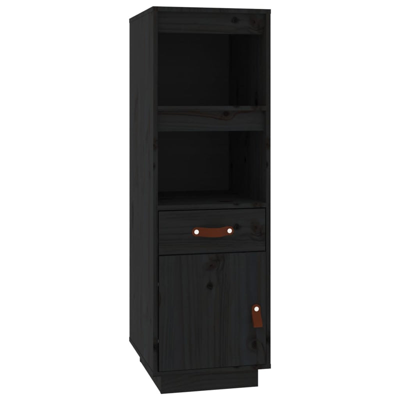 vidaXL sötéts tömör fenyőfa magasszekrény 34 x 40 x 108,5 cm
