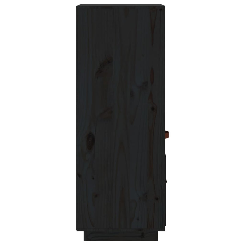 vidaXL sötéts tömör fenyőfa magasszekrény 34 x 40 x 108,5 cm