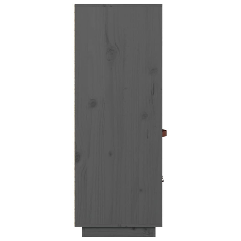 vidaXL szürke tömör fenyőfa magasszekrény 67 x 40 x 108,5 cm
