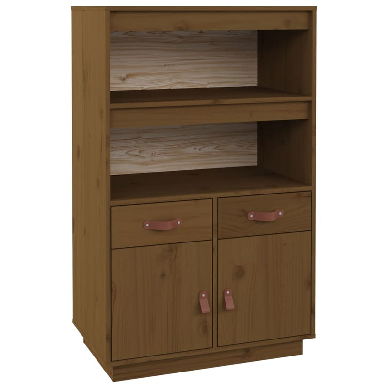 vidaXL mézbarna tömör fenyőfa magasszekrény 67 x 40 x 108,5 cm