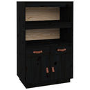 vidaXL fekete tömör fenyőfa magasszekrény 67 x 40 x 108,5 cm